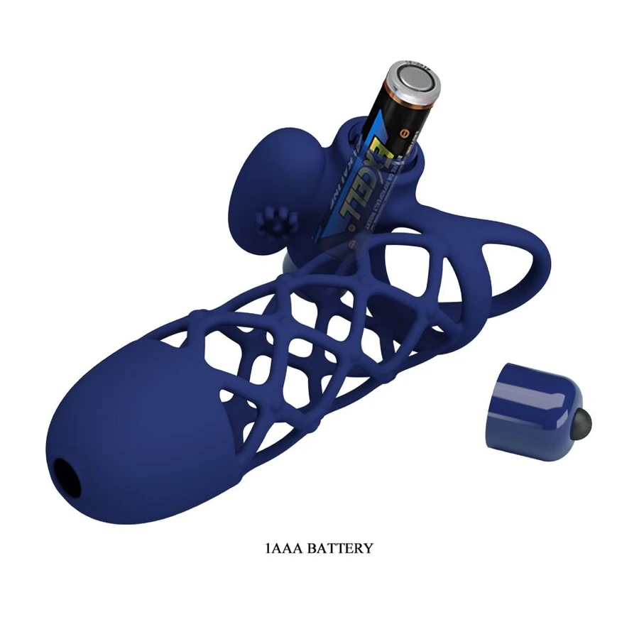 PRETTY LOVE - GIANN ANELLO VIBRATORE CON GUAINA IN SILICONE BLU